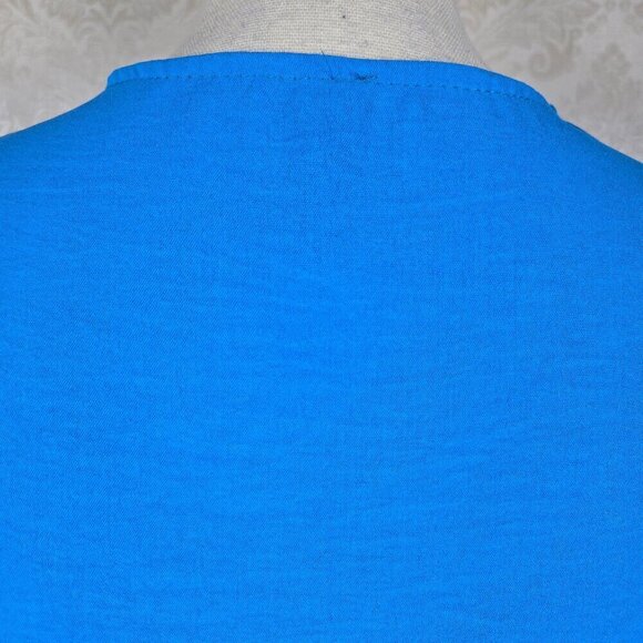 Venti6 Size 1X Lagoon Blue Caftan Gold Embroidered Applique Trim Maxi Length - Picture 6 of 10